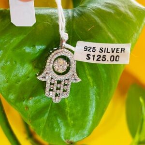 Elegant Silver Hamsa Pendant